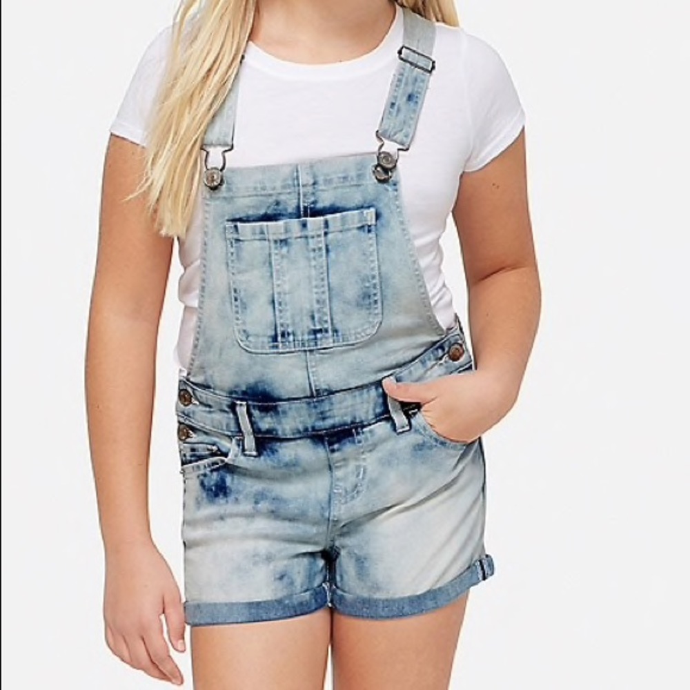 Justice acid washed overalls
